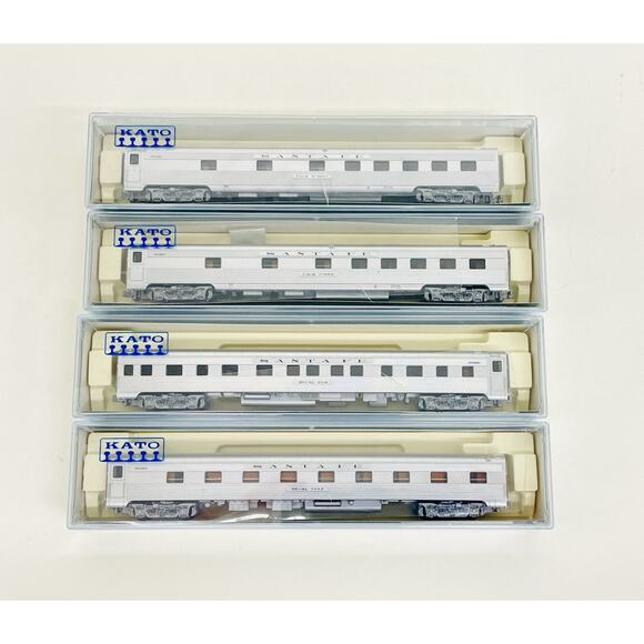 Kato N Santa Fe Super Chief *Lighted* 4 Car Add-On Set C 106-6004 New - Picture 2 of 8
